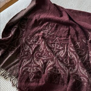 Elegant Burgundy Paisley Scarf